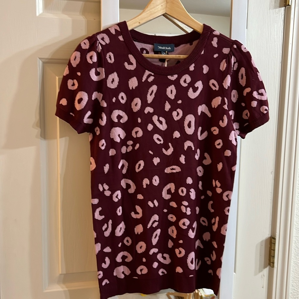 FINAL REDUCTION NWT ModCloth Leopard Short Sleeve Sweater